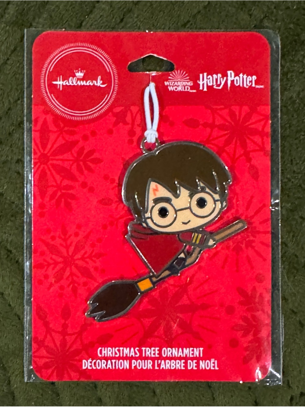 Hallmark Harry Potter Red and Brown Flying Broom Quidditch Christmas Ornament
